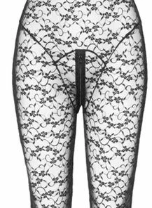 Cottelli Collection Sexy Kanten Catsuit Met Open Kruisje - Zwart