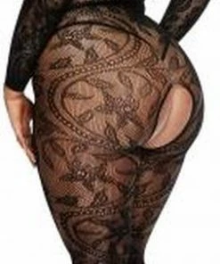 Baci Lingerie Baci - Kanten Jarretel Catsuit Met Lange Mouwen - Curvy -Cottelli Collection Shop 253x840 4