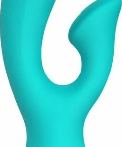 Subliem Hoogwaardige Tarzan G-spot Vibrator Vlakke Clitoris Stimulator Vloeibaar Siliconen 16 Cm - Turquoise