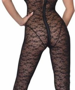 Cottelli Collection Sexy Kanten Catsuit Met Open Kruisje - Zwart -Cottelli Collection Shop 272x840 3