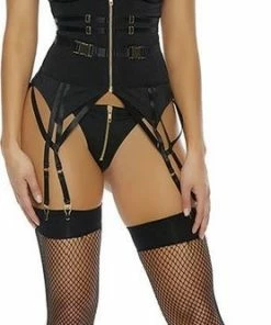 ForplayForplay (all) On Your Buckle List Bustier Set - Black - S -Cottelli Collection Shop 278x840