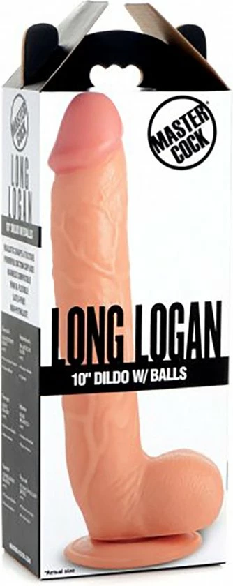 XR Brands Long Logan 10 Dildo With Balls - Light 2 XR Brands Long Logan 10 Dildo With Balls - Light - Afbeelding 2