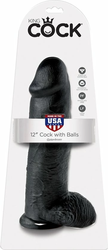 Pipedream King Cock Realistische Dildo Cock - With Balls Zwart - 12 Inch 3 Pipedream King Cock Realistische Dildo Cock - With Balls Zwart - 12 Inch - Afbeelding 3