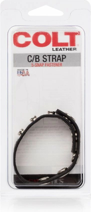 CalExotics - COLT Leather C/B Strap 5-snap - Rings Zwart 2 CalExotics - COLT Leather C/B Strap 5-snap - Rings Zwart - Afbeelding 2