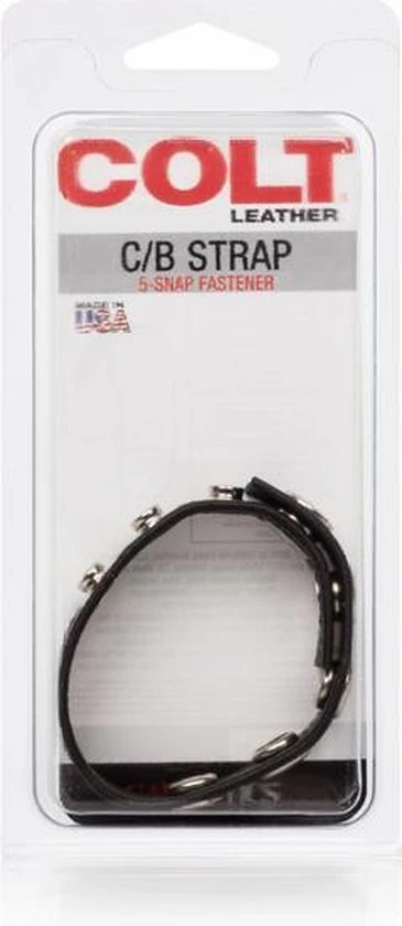 CalExotics - COLT Leather C/B Strap 5-snap - Rings Zwart 4 CalExotics - COLT Leather C/B Strap 5-snap - Rings Zwart - Afbeelding 4