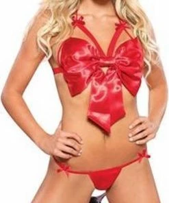 You2Toys Leg Avenue 2-dlg. Set Satin Bow - Rood - S/M -Cottelli Collection Shop 393x840 4