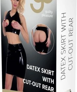 Guilty Pleasure GP Datex Rok Met Open Achterkant - Zwart -Cottelli Collection Shop 400x840 2