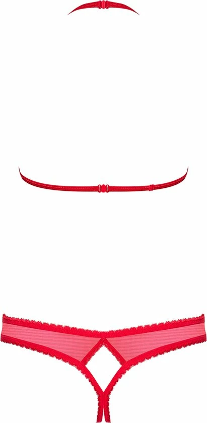 Obsessive BH Met Open Cups En Open Kruis String - Erotische Lingerieset - Maat S/M - Rood 14 Obsessive BH Met Open Cups En Open Kruis String - Erotische Lingerieset - Maat S/M - Rood - Afbeelding 14