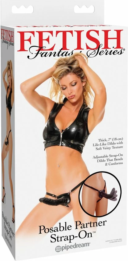 Pipedream Fetish Fantasy Voorbinddildo Posable Partner Strap-On Zwart - 7 Inch 6 Pipedream Fetish Fantasy Voorbinddildo Posable Partner Strap-On Zwart - 7 Inch - Afbeelding 6