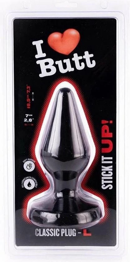 I Love Butt I ♥ Butt Klassieke Buttplug - L - Zwart 6 I Love Butt I ♥ Butt Klassieke Buttplug - L - Zwart - Afbeelding 6