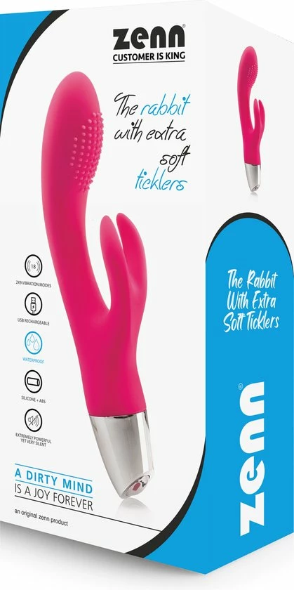 ZENN - G-spot Vibrator Met Flexibele Clitoris Stimulator, Zacht Silicone Materiaal, Waterdicht, Afzonderlijke Motoren, Verschillende Vibratiestanden, 1-touch Knop Voor Makkelijke Bediening, 2 X 9 Vibratiestanden 5 ZENN - G-spot Vibrator Met Flexibele Clitoris Stimulator, Zacht Silicone Materiaal, Waterdicht, Afzonderlijke Motoren, Verschillende Vibratiestanden, 1-touch Knop Voor Makkelijke Bediening, 2 X 9 Vibratiestanden - Afbeelding 5