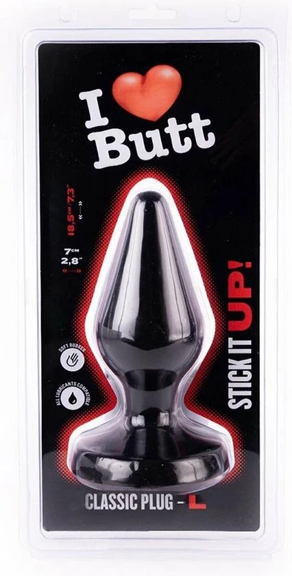 I Love Butt I ♥ Butt Klassieke Buttplug - L - Zwart 5 I Love Butt I ♥ Butt Klassieke Buttplug - L - Zwart - Afbeelding 5