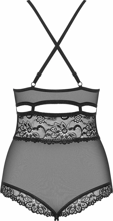 Obsessive Teddy Open Kruis - Erotische Body - Maat S/M - Zwart 9 Obsessive Teddy Open Kruis - Erotische Body - Maat S/M - Zwart - Afbeelding 9