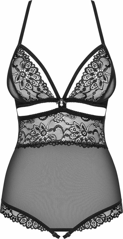 Obsessive Teddy Open Kruis - Erotische Body - Maat S/M - Zwart 8 Obsessive Teddy Open Kruis - Erotische Body - Maat S/M - Zwart - Afbeelding 8