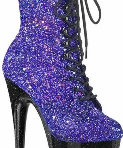 Pleaser Plateau Laarzen, Paaldans Schoenen -38 Shoes- ADORE-1020MG Paaldans Schoenen Zwart/Paars