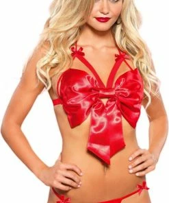 You2Toys Leg Avenue 2-dlg. Set Satin Bow - Rood - S/M -Cottelli Collection Shop 475x840 2
