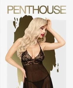 Penthouse Lingerie Bedtime Story - Erotische Babydoll Met String - Maat S/M - Zwart -Cottelli Collection Shop 489x840 13