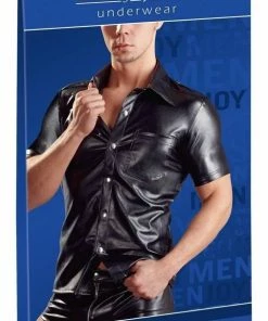 Svenjoyment Underwear Kunstleren Herenshirt Met Knopen -Cottelli Collection Shop 506x840 4