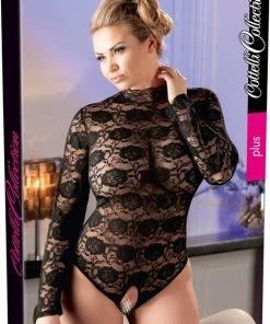 Cottelli Collection Cottelli Plus Size Kanten Body Met Erotisch Tintje En Open Kruis Voor Vleugje Spanning Maat XL - Zwart -Cottelli Collection Shop 509x840 4