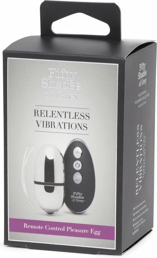 Fifty Shades Relentless Vibrations Remote Control Pleasure Egg - Zwart/ Zilver 6 Fifty Shades Relentless Vibrations Remote Control Pleasure Egg - Zwart/ Zilver - Afbeelding 6