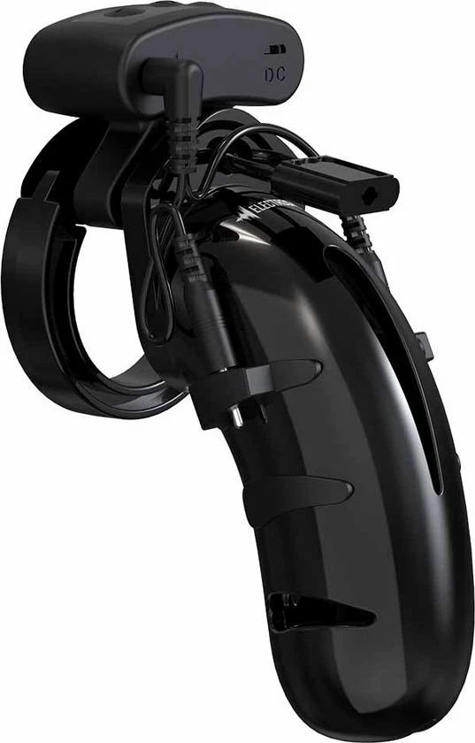ManCageShots - ManCage Model 21 - Chastity - 4.5 - Cock Cage With Electro - Black 1 ManCageShots - ManCage Model 21 - Chastity - 4.5 - Cock Cage With Electro - Black