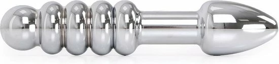 O-products Zware Metalen Dildo Met Ribbels En Plug 19 X 3,5 Cm - Aan Beide Kanten Te Gebruiken 1 O-products Zware Metalen Dildo Met Ribbels En Plug 19 X 3,5 Cm - Aan Beide Kanten Te Gebruiken