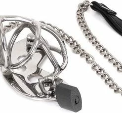 Kiotos Steel Kuisheidskooi | Chastity Cage Met Hondenriem -Cottelli Collection Shop 550x230