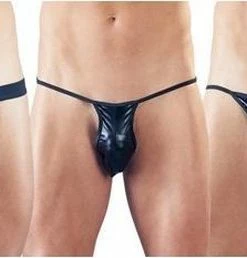 Svenjoyment Underwear 3-Delige Wetlook String Set - Heren Lingerie - Slips & Boxershorts - Zwart - Discreet Verpakt En Bezorgd