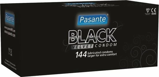 Pasante Black Velvet - 144 Stuks - Condooms 2 Pasante Black Velvet - 144 Stuks - Condooms - Afbeelding 2