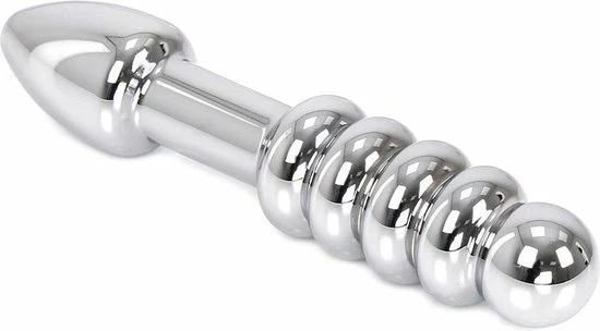 O-products Zware Metalen Dildo Met Ribbels En Plug 19 X 3,5 Cm - Aan Beide Kanten Te Gebruiken 4 O-products Zware Metalen Dildo Met Ribbels En Plug 19 X 3,5 Cm - Aan Beide Kanten Te Gebruiken - Afbeelding 4