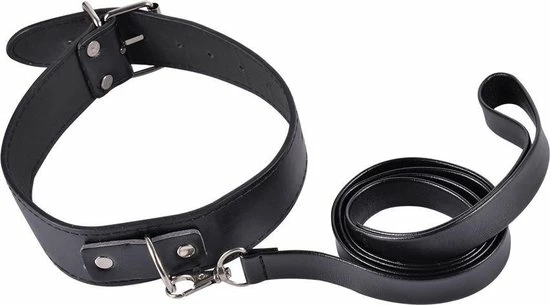 Power Escorts - Fetish Power - Kinky Collar - Halsband BDSM - BR94 - Collar With Leash - Zwart - Gave Cadeaubox 2 Power Escorts - Fetish Power - Kinky Collar - Halsband BDSM - BR94 - Collar With Leash - Zwart - Gave Cadeaubox - Afbeelding 2