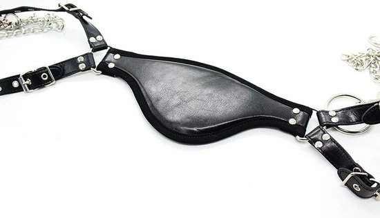 Merkloos Nooitmeersaai - PU Leren Bondageharnas Met Kettingen 4 Merkloos Nooitmeersaai - PU Leren Bondageharnas Met Kettingen - Afbeelding 4
