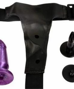 TipsToys Strap On Voorbind Dildo - Buttplug SexToys Paars -Cottelli Collection Shop 550x316