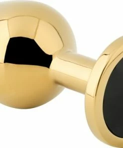 Banoch - Buttplug Aurora Black Gold Large - Gouden Metalen Buttplug - Diamant Zwart