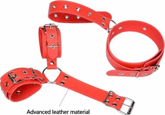 WiseGoods - Erotische Nekriem Met Handboeien - Seks Handboeien - SM Bondage - Sex Toys - Seksspeeltjes Voor Koppels - Rood 2 WiseGoods - Erotische Nekriem Met Handboeien - Seks Handboeien - SM Bondage - Sex Toys - Seksspeeltjes Voor Koppels - Rood - Afbeelding 2