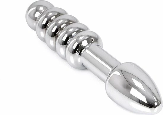 O-products Zware Metalen Dildo Met Ribbels En Plug 19 X 3,5 Cm - Aan Beide Kanten Te Gebruiken 3 O-products Zware Metalen Dildo Met Ribbels En Plug 19 X 3,5 Cm - Aan Beide Kanten Te Gebruiken - Afbeelding 3