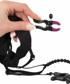 Bad Kitty Spreid String Met Schaamlip Klemmen En Vibratie Bullet Voor Anaal Of Vaginaal Gebruik Zwart - Schaamlippenspreider -Cottelli Collection Shop 550x396