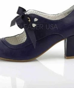 Pin Up Couture EU 36 = US 6 | WIGGLE-32 | 2 1/2 Cuben Heel Mary Jane Pump W/ Ribbon Tie -Cottelli Collection Shop 550x402 1