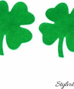 Merkloos Groene Geluks Klavertjes 4 Stickers