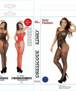 Body Pleasure Open Uitdagende Bodystocking - Luxe Cadeaubox - ROOD -Cottelli Collection Shop 550x440