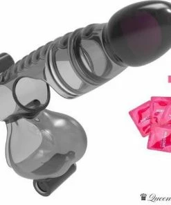 Merkloos Queen-Toys Penissleeve - Seksspeeltjes Vibrerende Penissleeve - Inclusief Glijmiddel - Penisvergroter Penissleeve Met 3 Vibratiepunten Penisvergroter Peniskoker Vibratie Eikel En Ballen Vibratie Vaginaal En Clitoris
