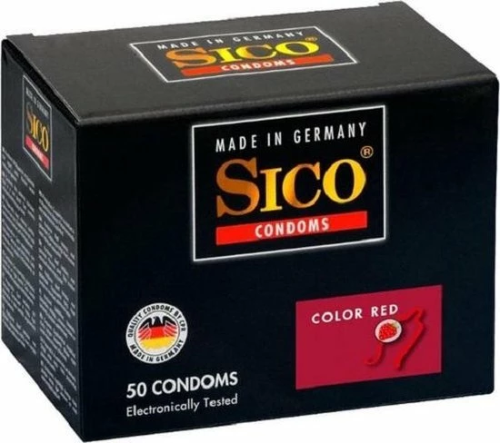 SICO Condoms Sico Condooms Color Red Aardbei - 50 Stuks 1 SICO Condoms Sico Condooms Color Red Aardbei - 50 Stuks