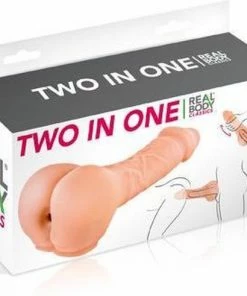 Real Body Two In One - Dildo En Masturbator - 20 X 4cm - Flesh -Cottelli Collection Shop 550x491