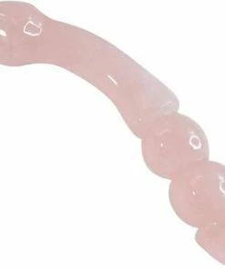 Gemstone Yoni Rozenkwarts Dildo Met Beads - Rose Quartz Sextoy