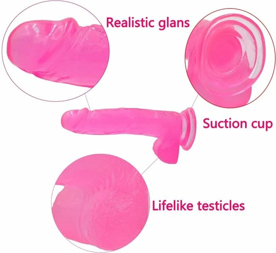 Lovetoy Jelly Studs Crystal Dildo 20 X 4.5 Cm - Roze 8 Lovetoy Jelly Studs Crystal Dildo 20 X 4.5 Cm - Roze - Afbeelding 8