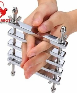 Merkloos Luxe Vinger Handboeien | Handboeien | BDSM | SM | Ball Crusher | 2 In 1 | Manchetten | Hoge Kwaliteit RVS