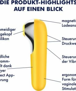 Satisfyer - Dual Love Air Pulse Vibrator Geel -Cottelli Collection Shop 550x521