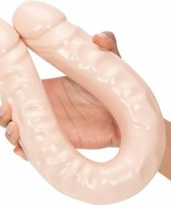 The Classics Doc Johnson Built In America Dubbele Dildo Veined Double Header White 18'' Wit - 45,21 Cm -Cottelli Collection Shop 550x521 3