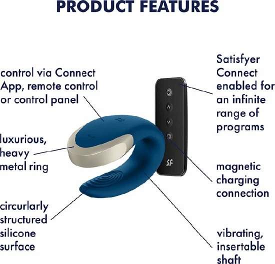 Satisfyer - Double Love Blauw 4 Satisfyer - Double Love Blauw - Afbeelding 4