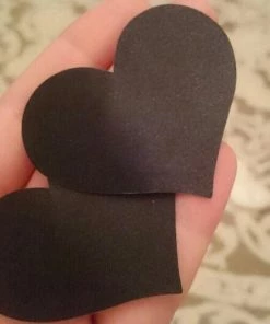 ***Foxy Niple Stickers Hart - Tepelstickers Hartjes – Zwart – Zelfklevende – Tepelbedekkers - Van Heble®***